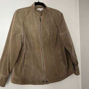 Coldwater Creek Tan Jean Jacket Zip-Up Style